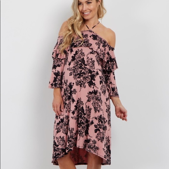 Pinkblush Dresses & Skirts - Pinkblush Maternity Pink Floral Halter Neck Dress